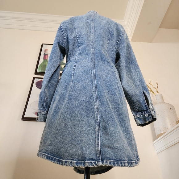 🔥Le Jean Eliza Denim Asymmetrical Hem Shirtdress - Picture 12 of 16